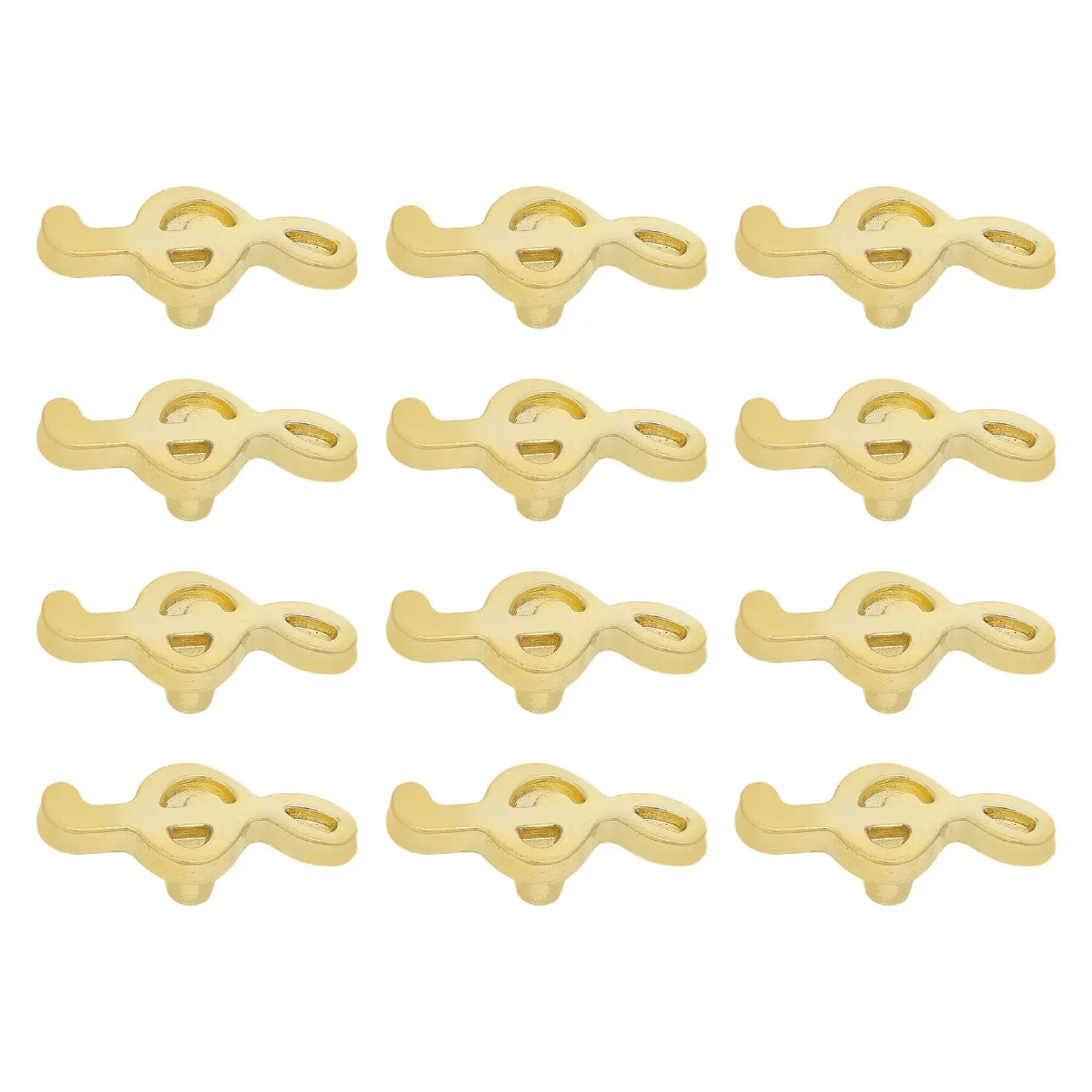 12Pcs Music Note Cabinet Handles Gold Drawer Knobs Metal Zinc Alloy Wardrobe Cupboard Closet Pulls Vintage Decorative Knobs
