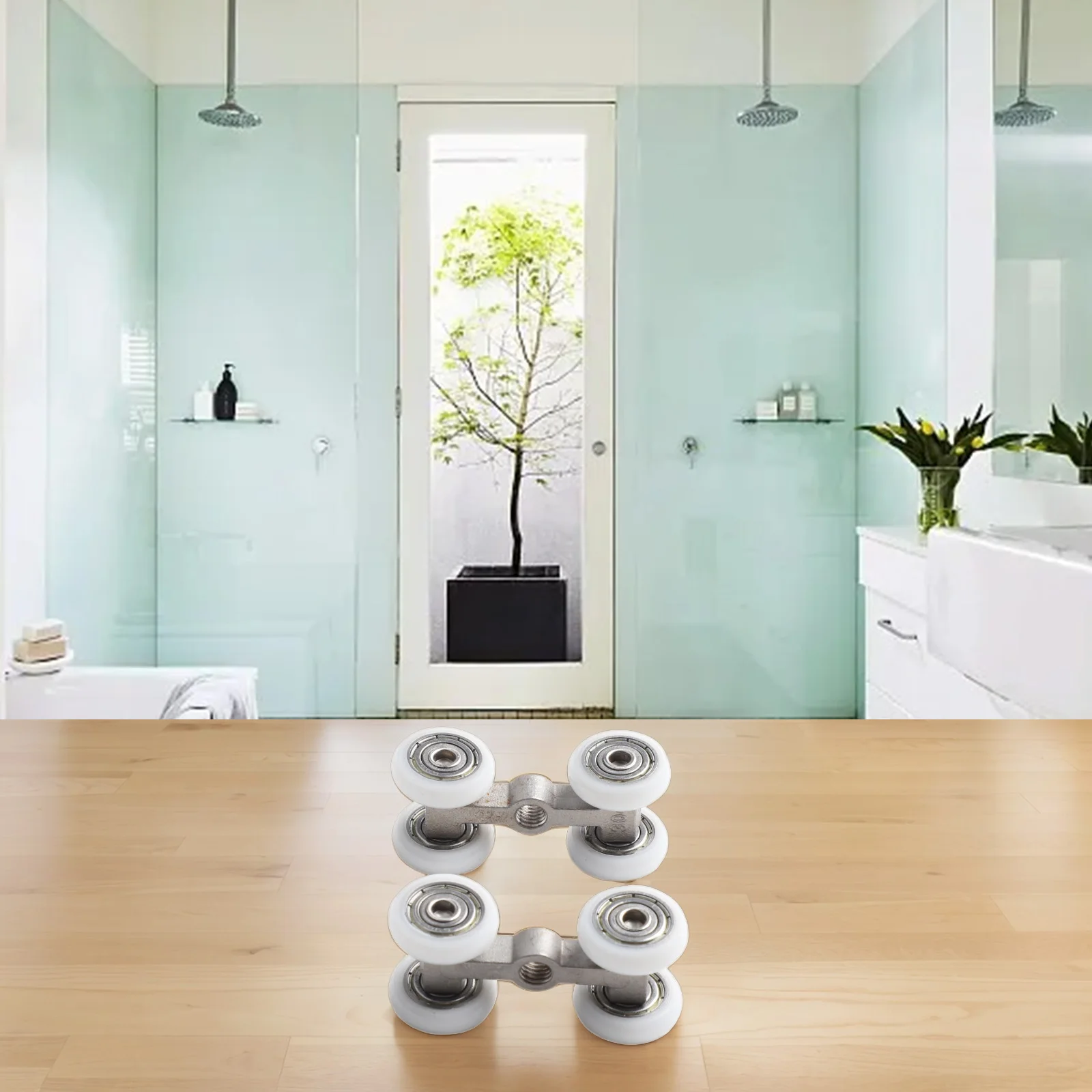 Sliding Door Roller Shower Door Rollers Zinc Alloy Double-Wheel Sliding Shower Door Roller Bearing Wheel Runners Replacement