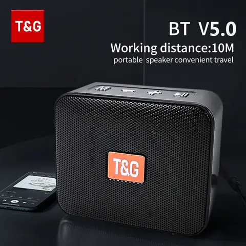 블루투스 스피커 TG166 휴대용 미니 무선 사운드 바 서브 우퍼 야외 실내 스피커 지원 TF 카드 FM 라디오 방수