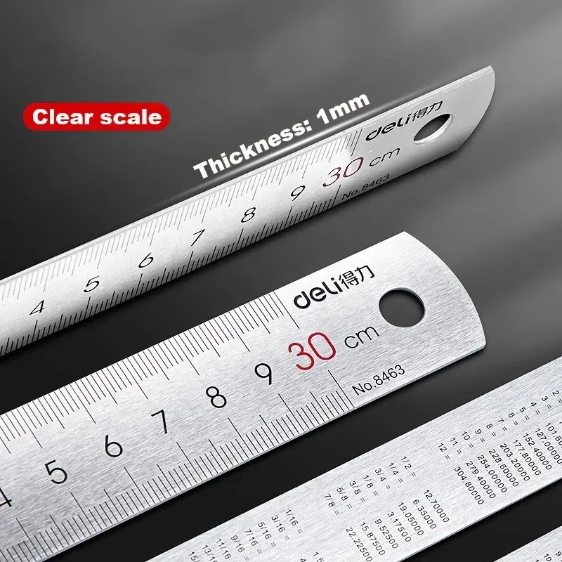 Stainless Steel Ruler 15cm 20cm 30cm 50cm Straight Edge Measuring Tool for Drawing Office School
