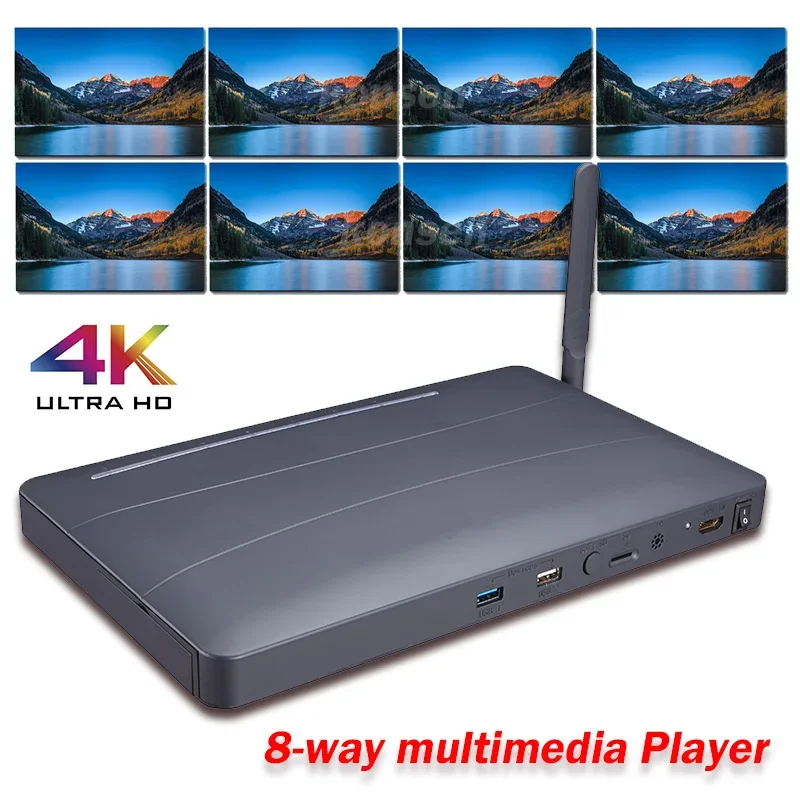 

4K HDMI Stream Player 1x8 HDMI Media Video Player 8-way TV Multimedia Hard Drive Android 4.4 USB 3.0 Flash Disk Player for TV