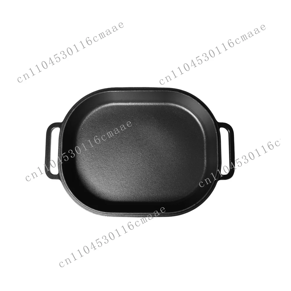 Pre-seasoned eco-friendly combination cookware cast iron oval Dutch oven bread pan for yeast bread baking