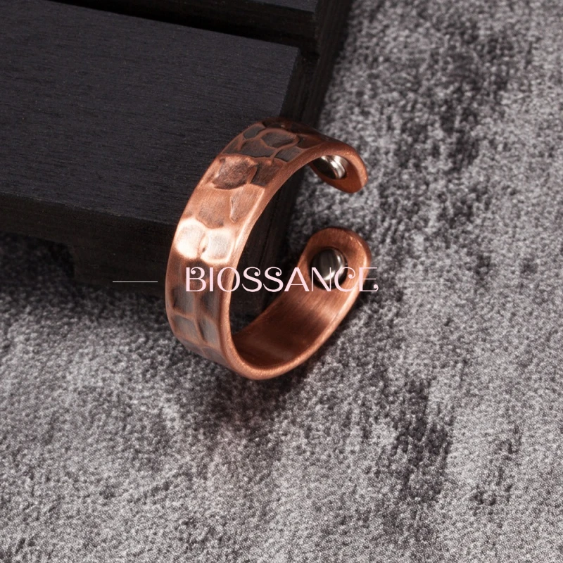 New Fashionable And Exquisite Red Copper Magnetic Health Care Corrugated Open Ring For Men And Women Jewelry Accessories Gifts