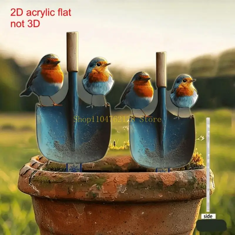 Flat Acrylic Bird Yard Stake for Flower Rows, Balcony, and Home Garden best sale