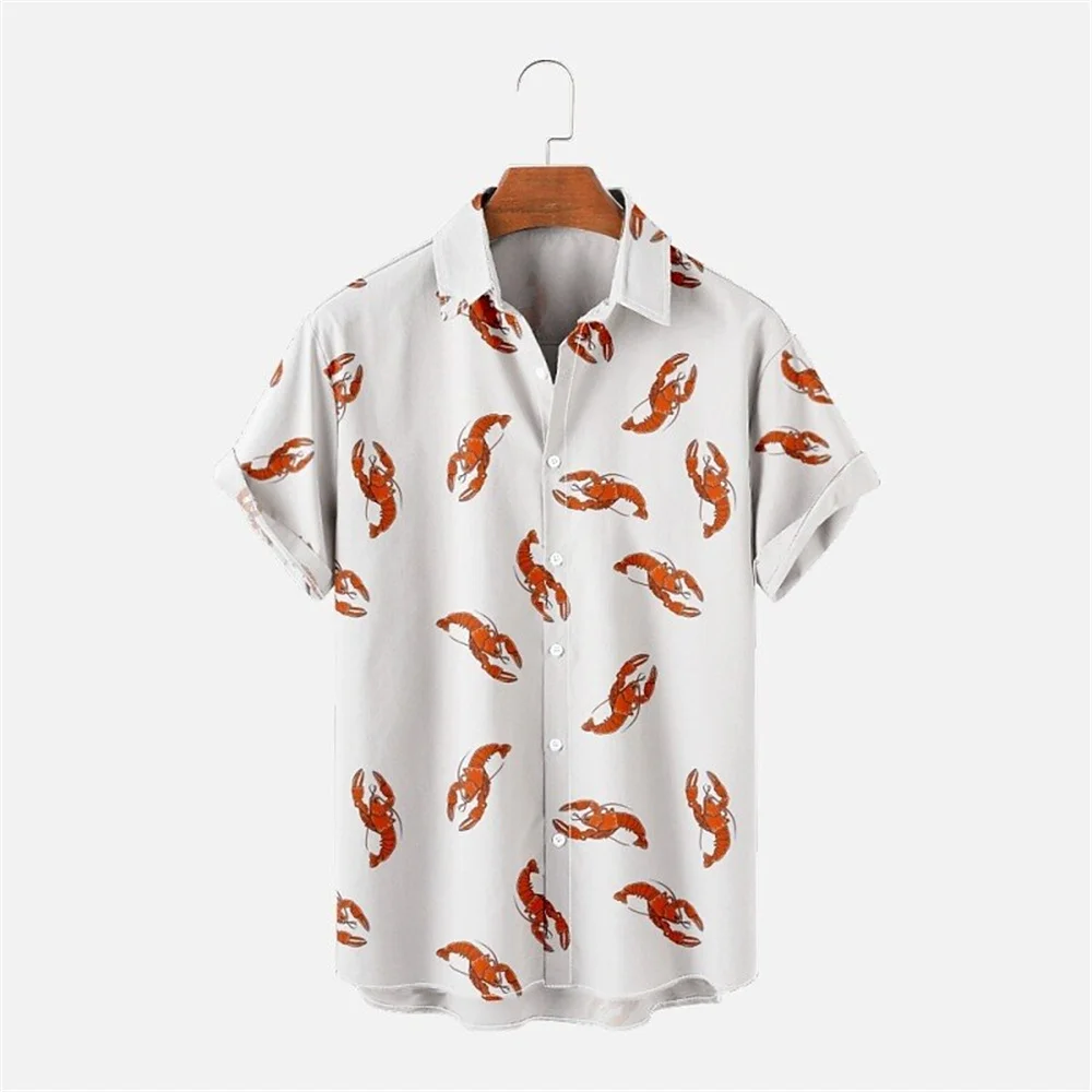 Men\'s shirts Hawaiian shirts animal print fish shrimp street casual short sleeve buttons tropical fashion Hawaiian design