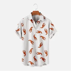 Men's shirts Hawaiian shirts animal print fish shrimp street casual short sleeve buttons tropical fashion Hawaiian design