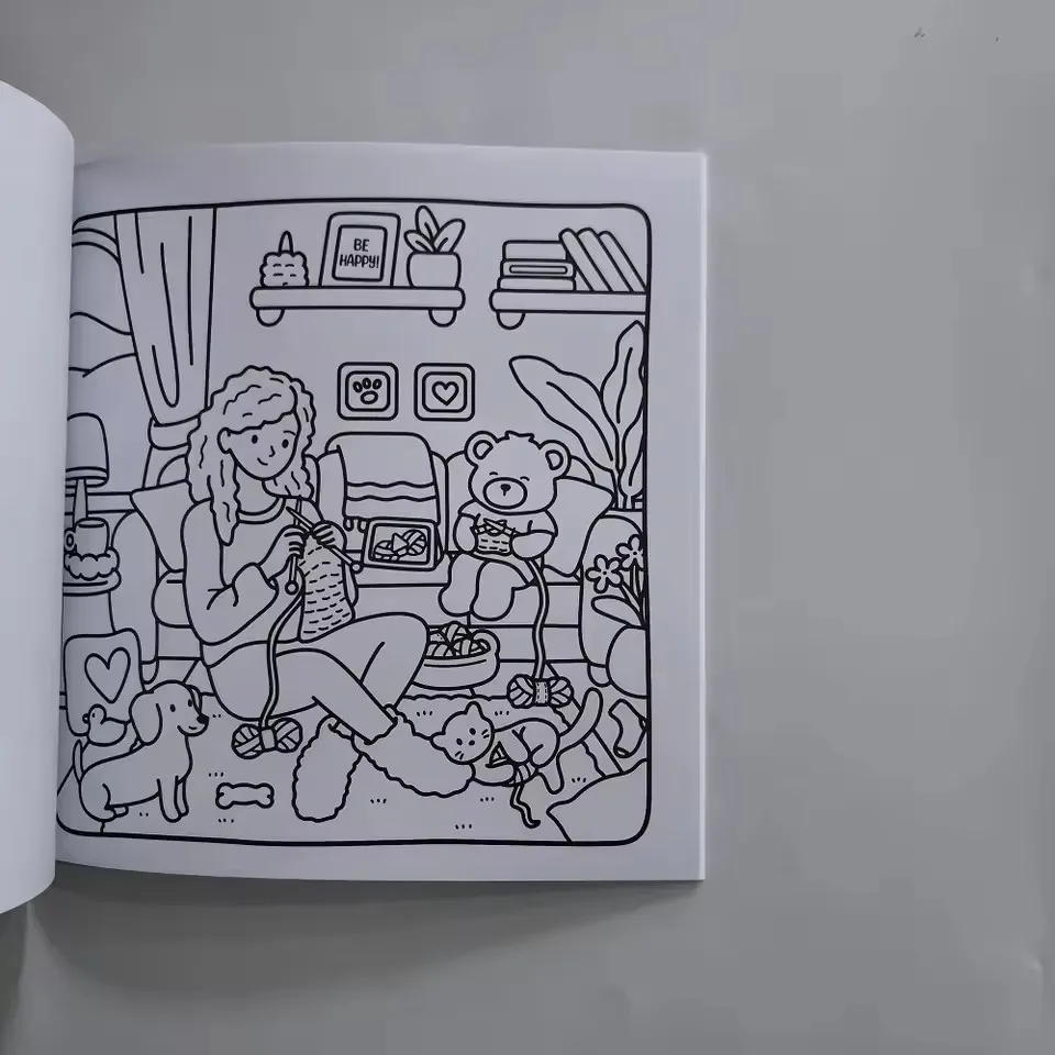 COZY GIRL & FRIENDS Coloring Book for Adults Cute Drawing Book Perfect Gift for Party and Birthday image 6