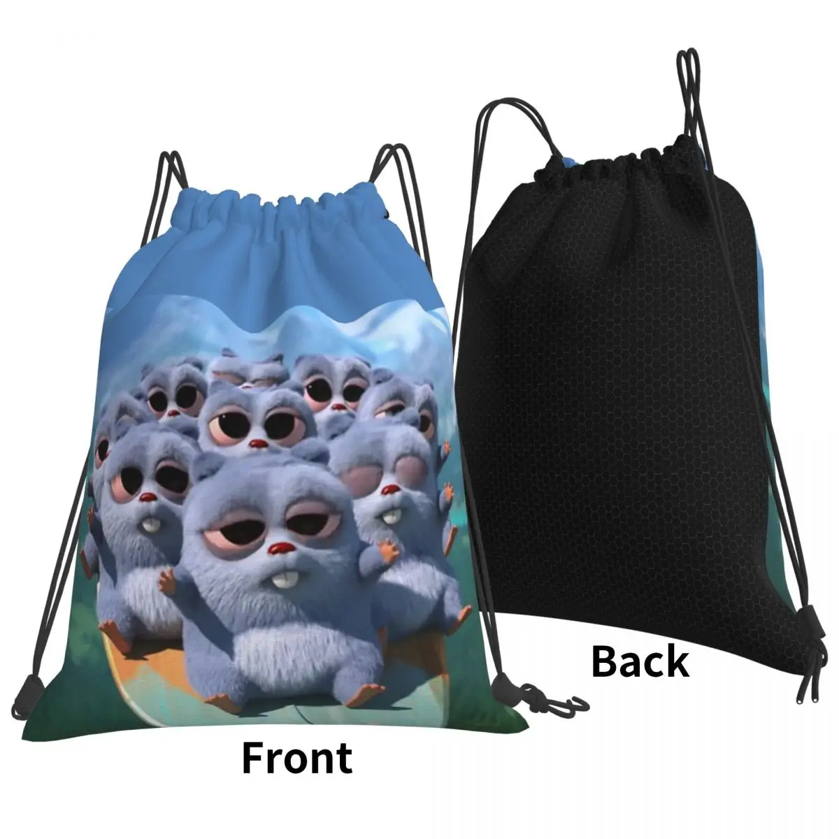 Animation Grizzy And The Lemmings Cartoon Anime Backpacks Portable Drawstring Bags Sports Bag Book Bags for Man Woman Students