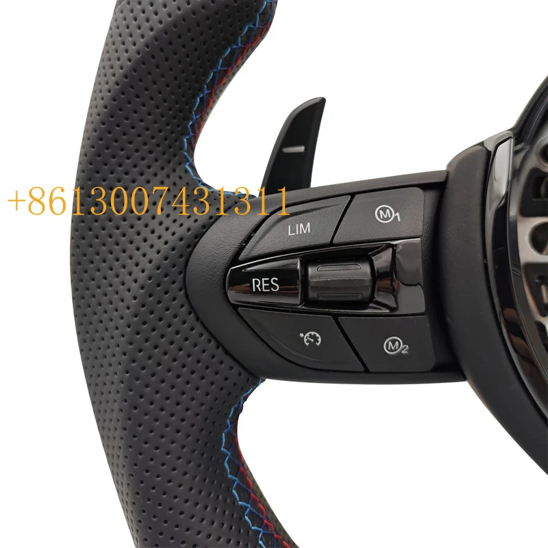 toryWith Black Insert Trim Flat Bottom Leather Sport Steering Wheel F10 F15 F16 F20 F30 F31 F35 F36 M3 F80 M4 F82 M5 F90