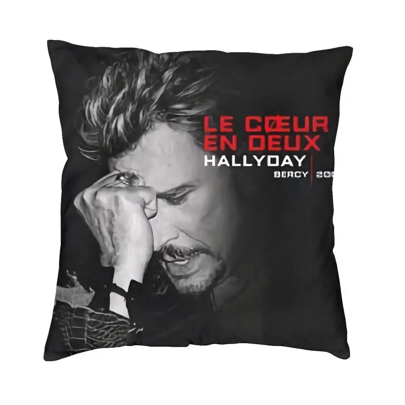Johnny Hallyday Pillow Case Home Decorative Fashion France Rock Singer Chair Cushion Square Pillowcase