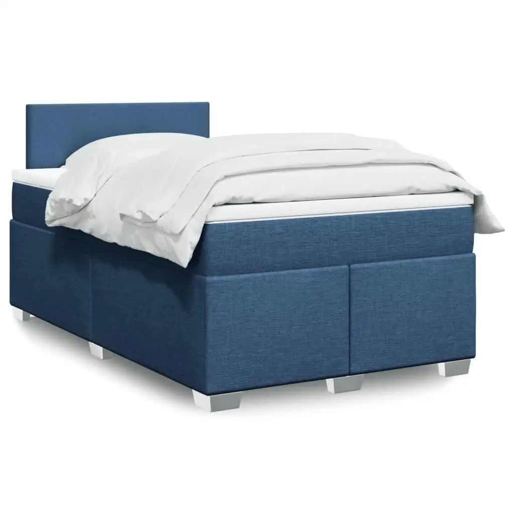 Blaues Boxspringbett 120x200 cm mit Matratze - Komfortabler Stoff für Ihr Schlafzimmer