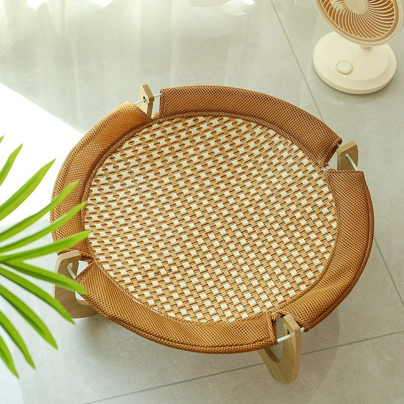Summer Ice Cooling Pet Bed - Gel-Infused Removable Mat For Cats & Dogs, Breathable Elevated Hammock Design Stays 15°C Cooler_voghion.com
