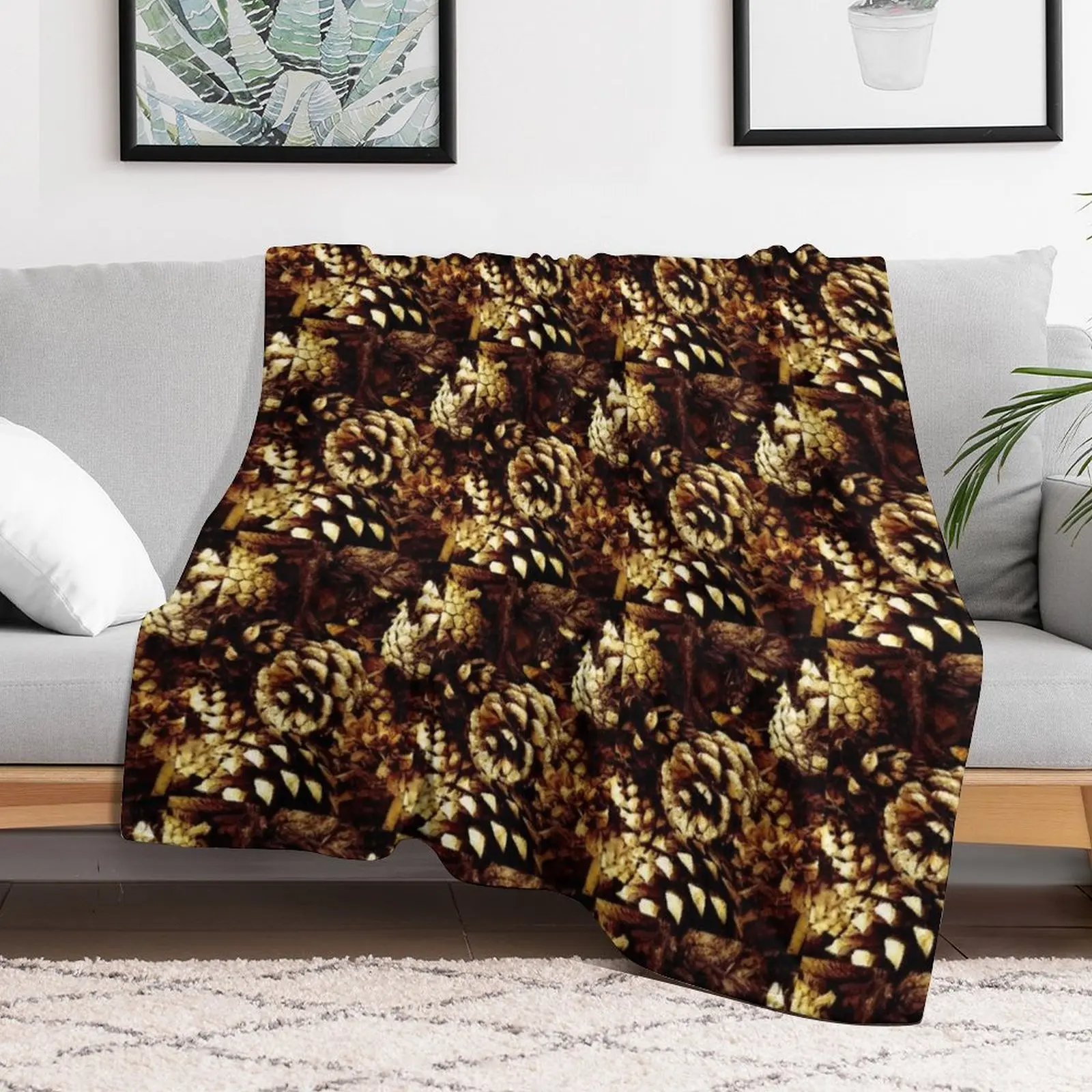 Pine Cones Throw Blanket