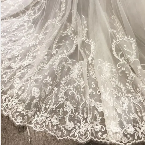 Tulle Luxury Lace Appliques Detachable Skirt Wedding Boho Removable Train For Dresses Bridal Overskirt