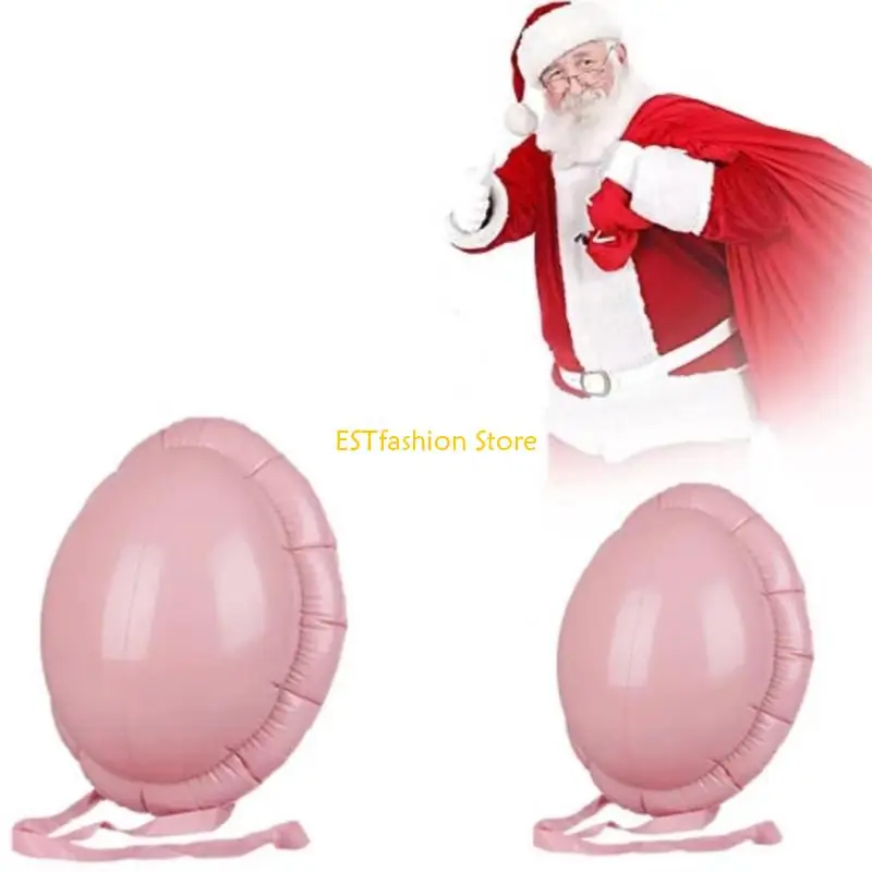 Y5GC Foldable Santa Stomach Props Practical PVC Christmas Holiday Celebrations