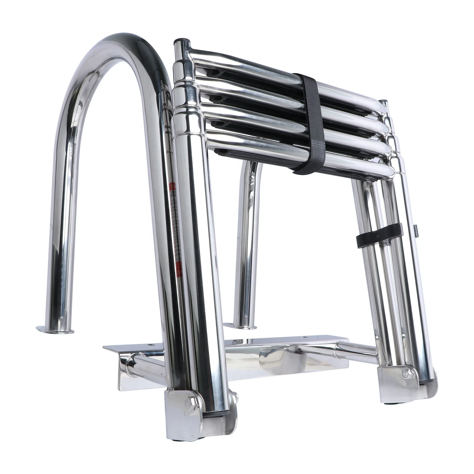 Marine Hardware 316 Stainless Steel Telescoping Handrail Yacht Ladder 4 Step Marine Boat Ladders