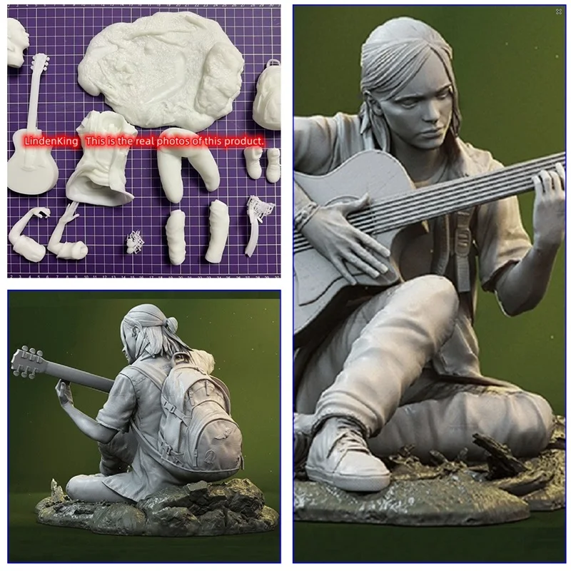 

LindenKing A520 The Last Of Us Ellie with guitar 3D Customize Product Kits GK Model Unpainted White-Film Collection To Painter