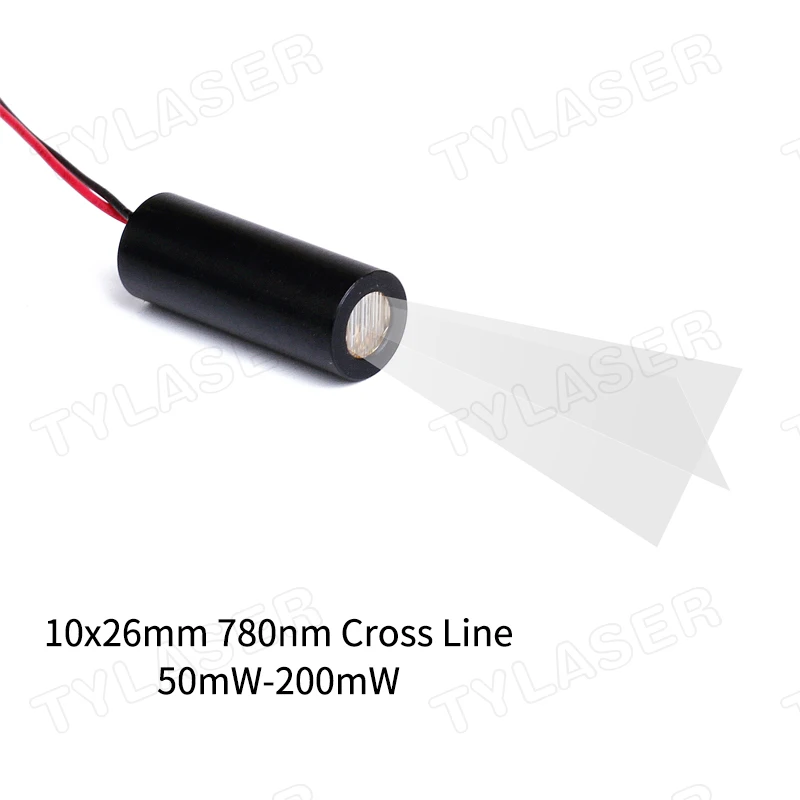 

Invisible Light 10x26mm 110 Degree 780nm 50mW 100mW 200mW IR Cross Line Laser Module Diode Industrial Grade ACC Driver TYLASERS
