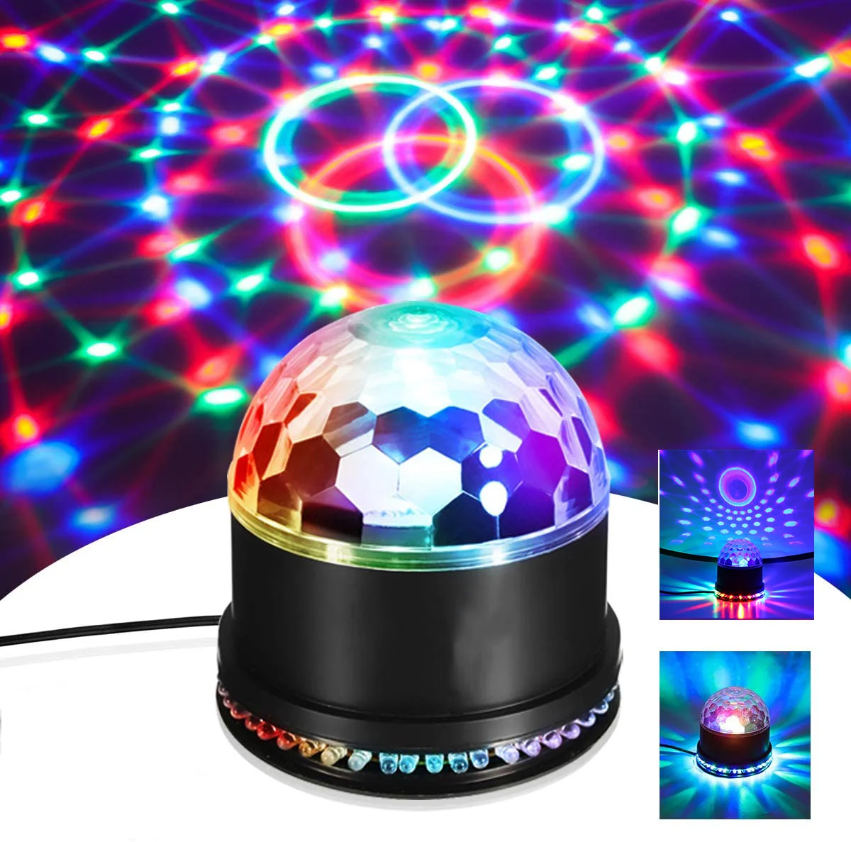 

Sound Activated Mini Disco Projector RGB 5W Crystal Magic Ball Lights LED UFO Stage Lamp For Home KTV Party Wedding Decor