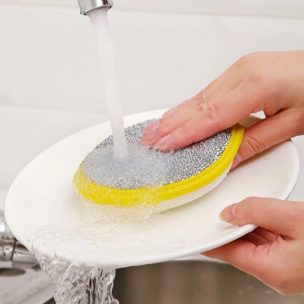 20/5Pcs Double Side Dishwashing Sponge Reusable Absorbent Scouring Pad Pan Pot Dish Wash Sponges Rags Household Cleaning Tools