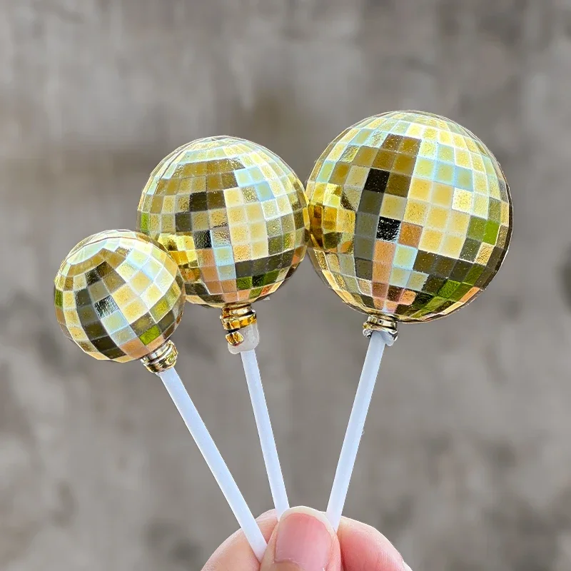 12 قطعة من أغطية الكيك على شكل كرة ديسكو، زينة كب كيك لامعة لحفلات أعياد الميلاد وحفلات الزفاف والاحتفالات العطلات