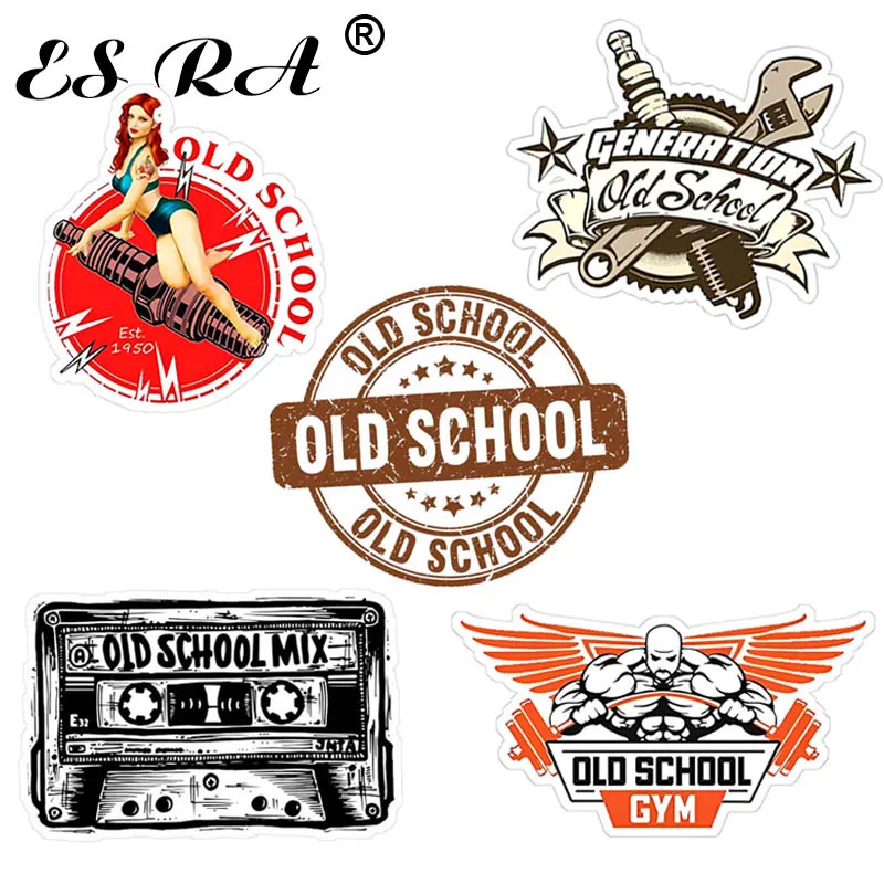 8CM Old SCHOO Creative Retro Motorcycle Sticker Skateboards Suitcases Laptops Mobile Phones DIY Waterproof Decals PVC Matte