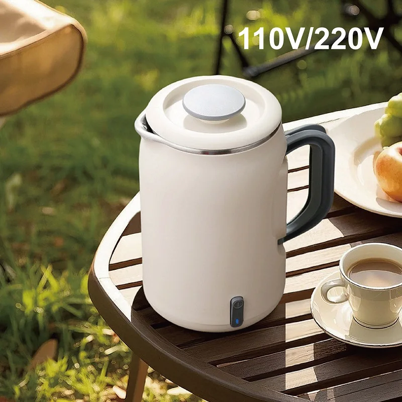 

Электрический чайник 110 В/220 В, дорожный чайник из нержавеющей стали 304, автоматическое отключение, мини-чашка для тушения, многофункциональный 600 мл