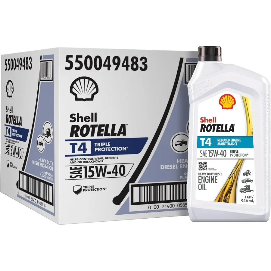 

T4 Triple Protection 15W40 Motor Oil 1 Quart 6 Pack HighPerformance Engine Lubricant for HeavyDuty Vehicles Enhanced Wear Prote