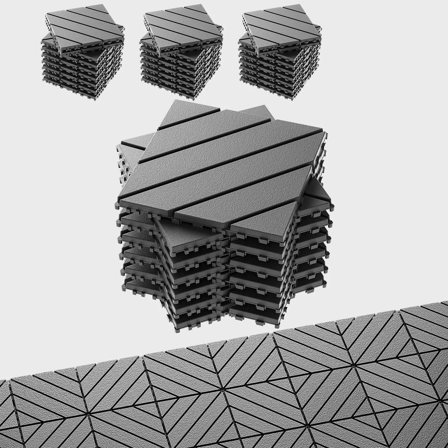 Interlocking Deck Tiles,44 Pack Patio Tiles Outdoor Interlocking All Weather,Patio Deck Tiles,12