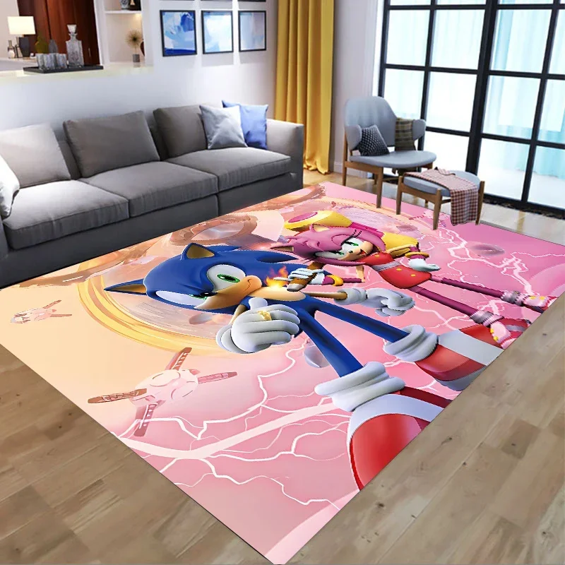 سونيكس الفانيلا السجاد أنيمي المضادة للانزلاق الحصير الكرتون المطبخ غرفة المعيشة باب حمام مستطيل ممسحة ديكور المنزل الاطفال هدية