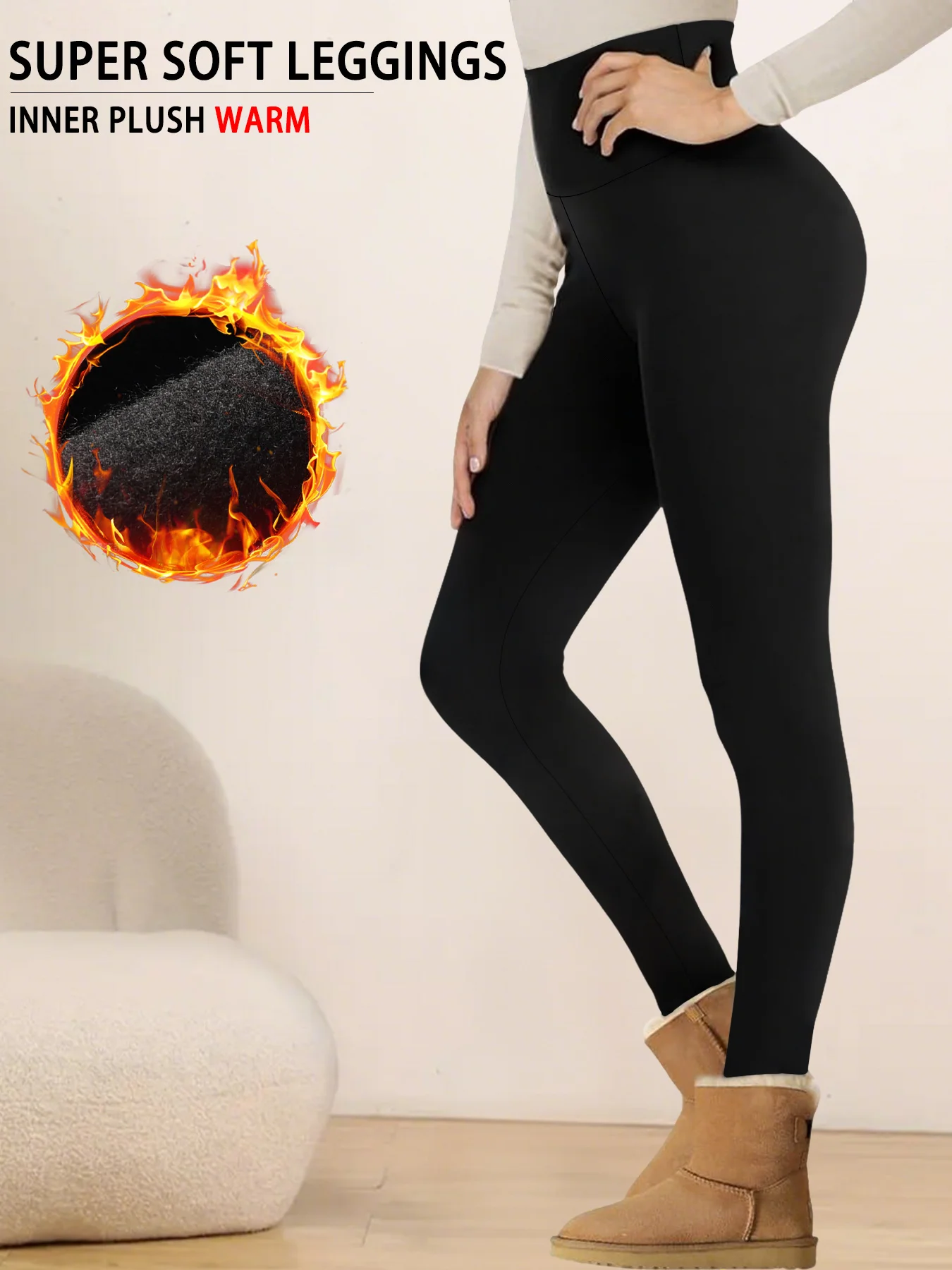 

Women‘s Workout Leggings for Winter: High Waisted, Thermal Fleece Lined, Soft and Warm Thick Tights.