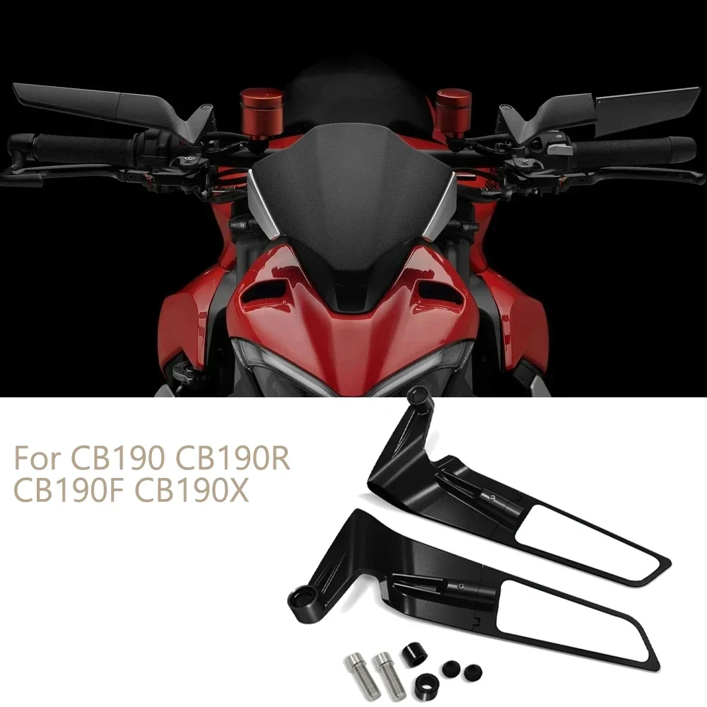 

For HONDA CB190 CB190R CB190F CB190X Motorcycle Mirrors Stealth Winglets Mirror Kits To Rotate Adjustable Mirrors