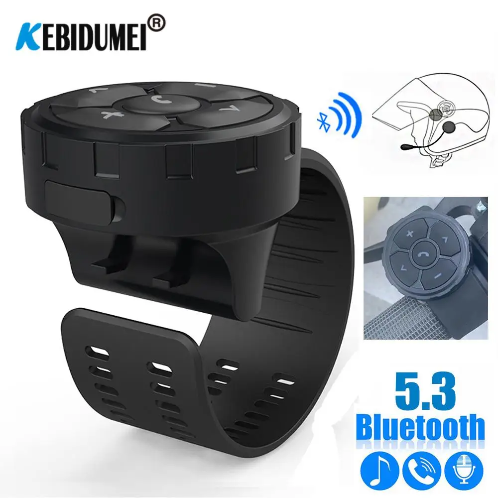 

Wireless Bluetooth 5.3 Remote Button Helmet Earphone Motorcycle/Bike Handlebar Media Controller Car Steering Wheel Control