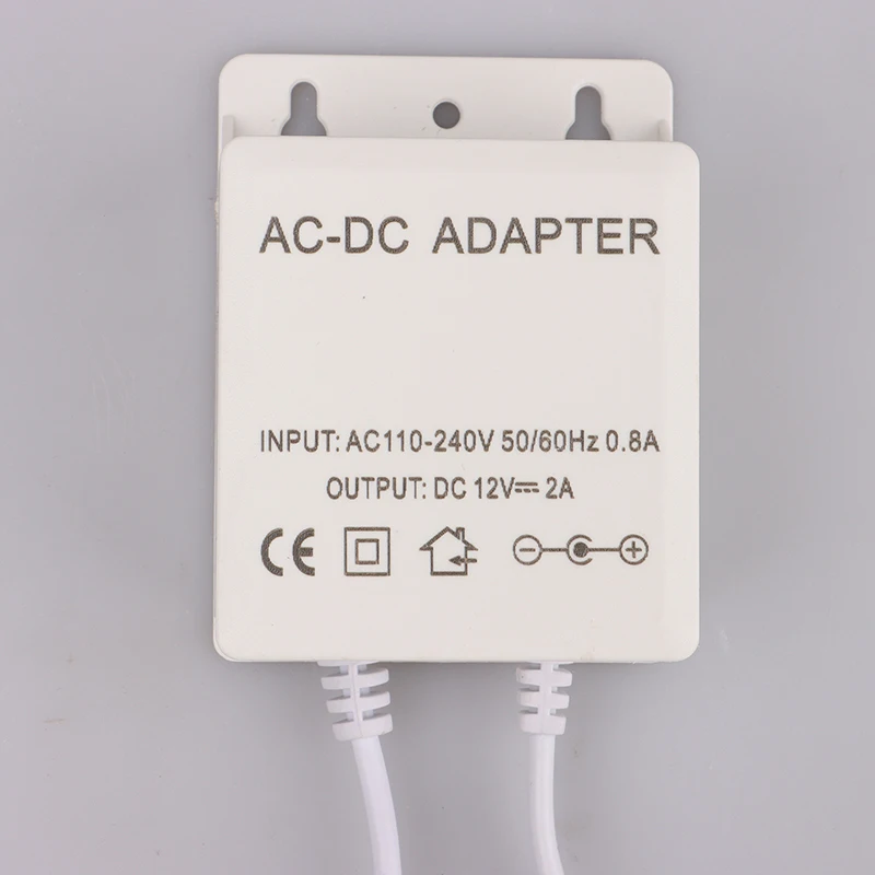 Adaptador de alimentação AC/DC, carregador para câmera de vídeo CCTV, ao ar livre, impermeável, UE, EUA Plug, 12V, 2A, 2000ma