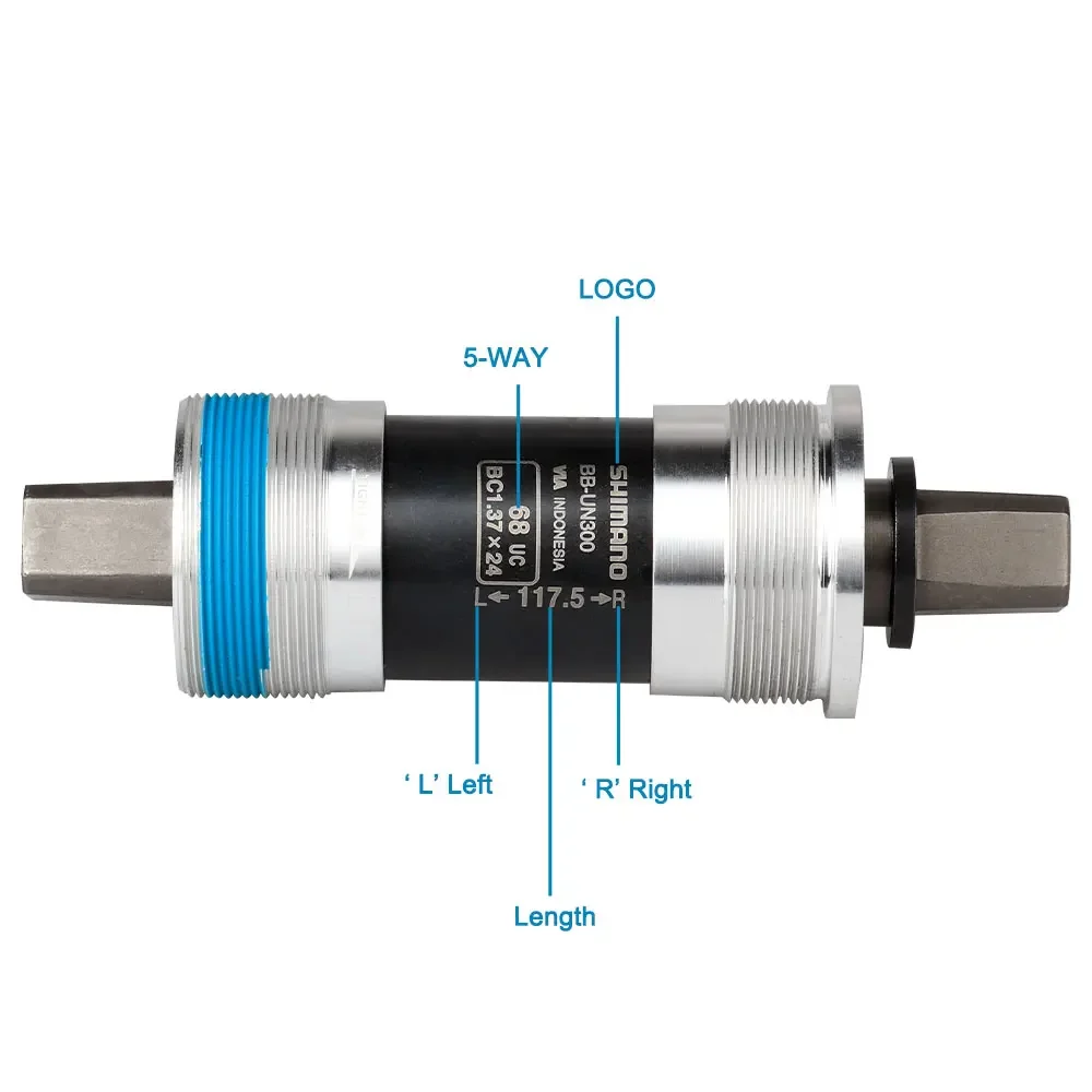 SHIMANO-MTB Bicycle Bottom Bracket for Mountain Road Folding Bikes Square Hole BB UN101, UN300, 68mm, 123mm, 113mm, 117mm, 122mm