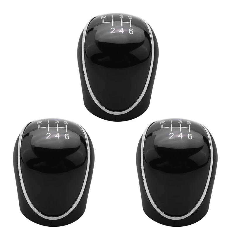 

3X 6 Speed Car PU Leather Gear Shift Knob Shift Lever For Ford Mondeo IV S-MAX C-MAX Transit Focus MK3 MK4 Kuga