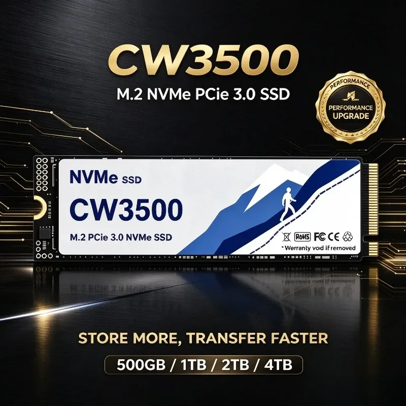 CW3500 M.2 SSD Hard Disk 1TB 2TB high speed NVMe M2 SSD 500GB PCIe 3.0 Internal Solid State Drive, For PC Desktop Laptops