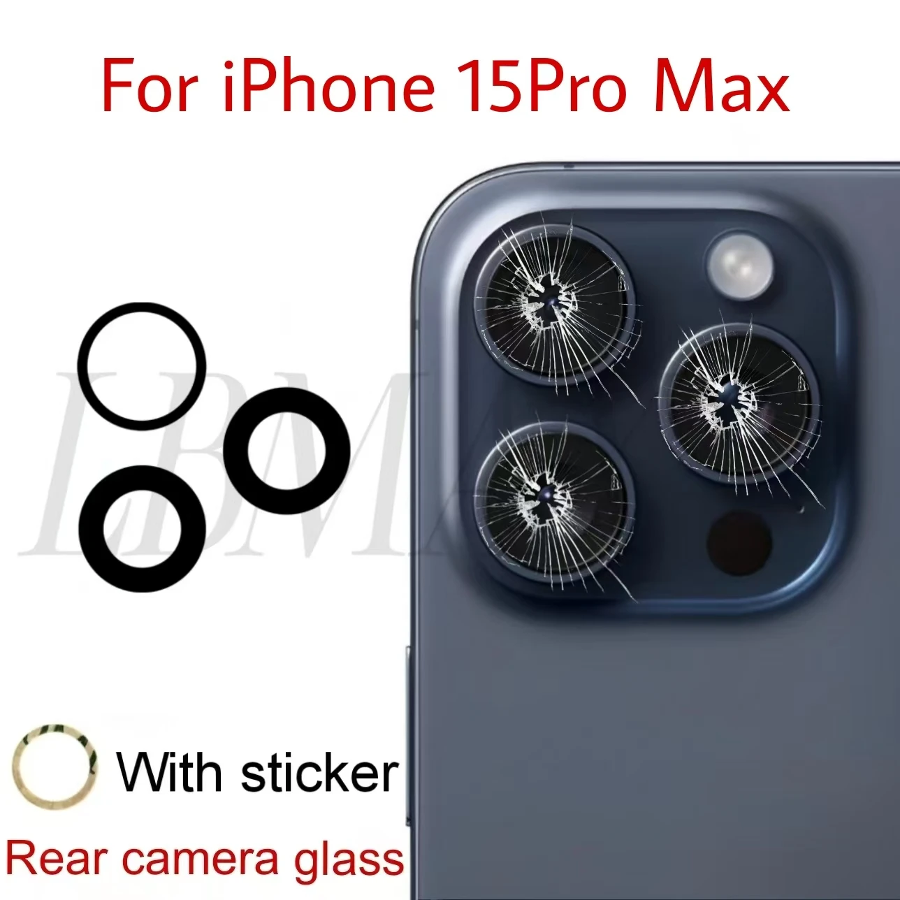 1-10set Back Camera Glass for iPhone 15 PRO MAX 15PROMAX Rear camera Lens Cover replacement With Glue Sticker Adhesive Repair