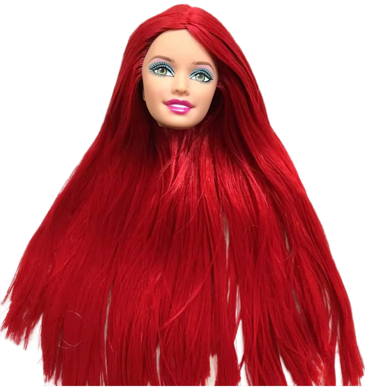 Rare Face Doll Heads Colorful Long Hair Limited Version Doll Heads White Black Skin Lady Doll Parts Girlfriend Collection Toys