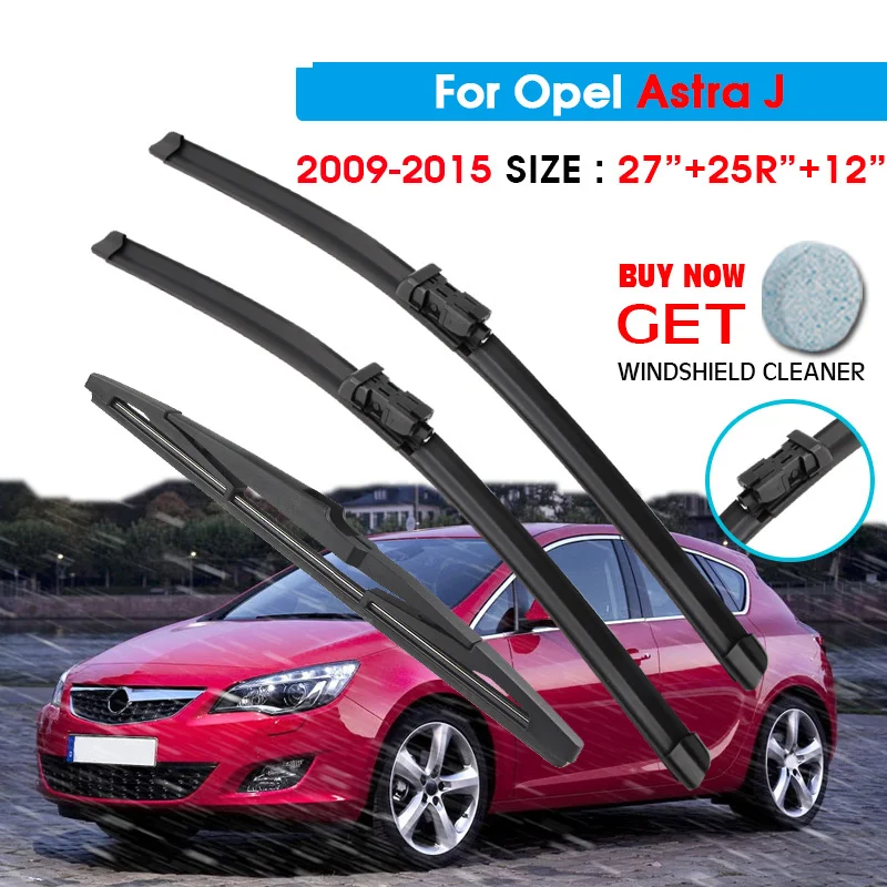 

Car Wiper Front Rear Blades Set For Opel Astra J 2009 2010 2011 2012 2013 2014 2015 Front Rear Window 27"+25R"+12"