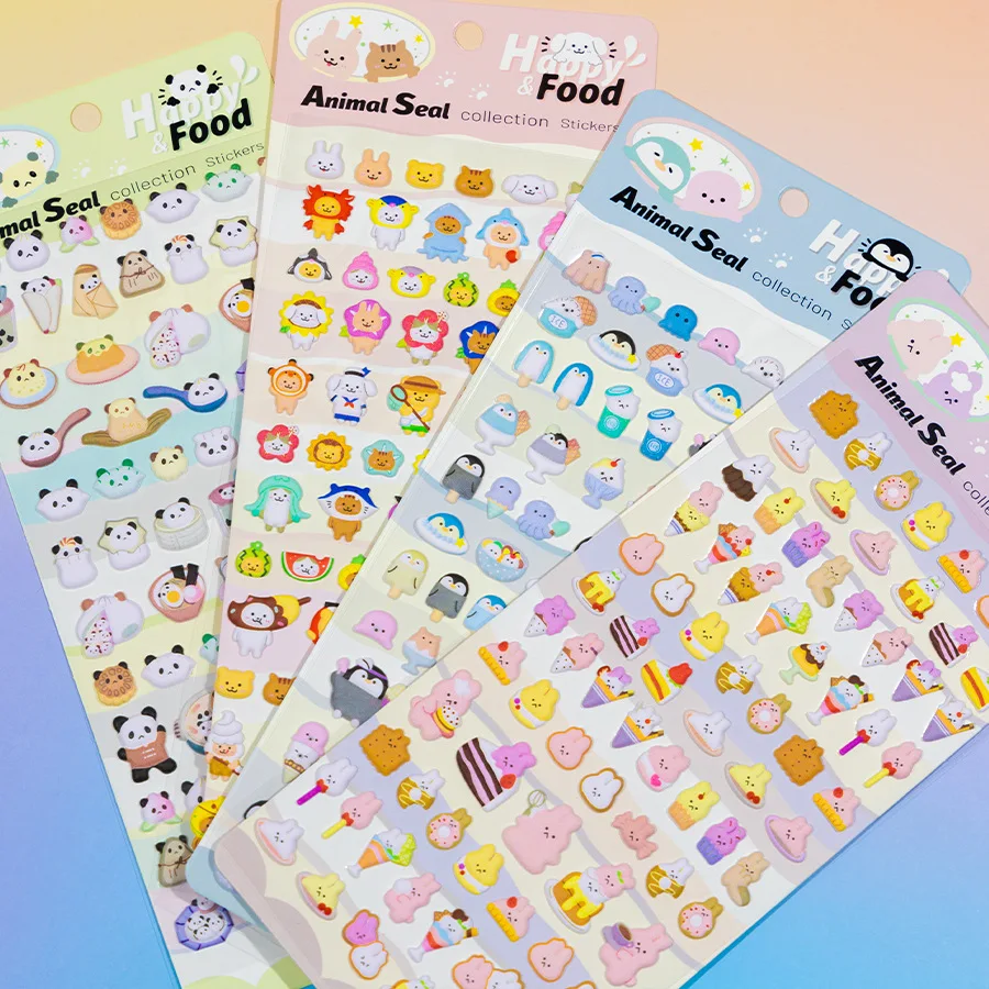 

Kawaii Cartoon Animal Scrapbook Sticker Cute Animal Journaling Sticker DIY Decor Stationery Luggage Sticker Student Supplies