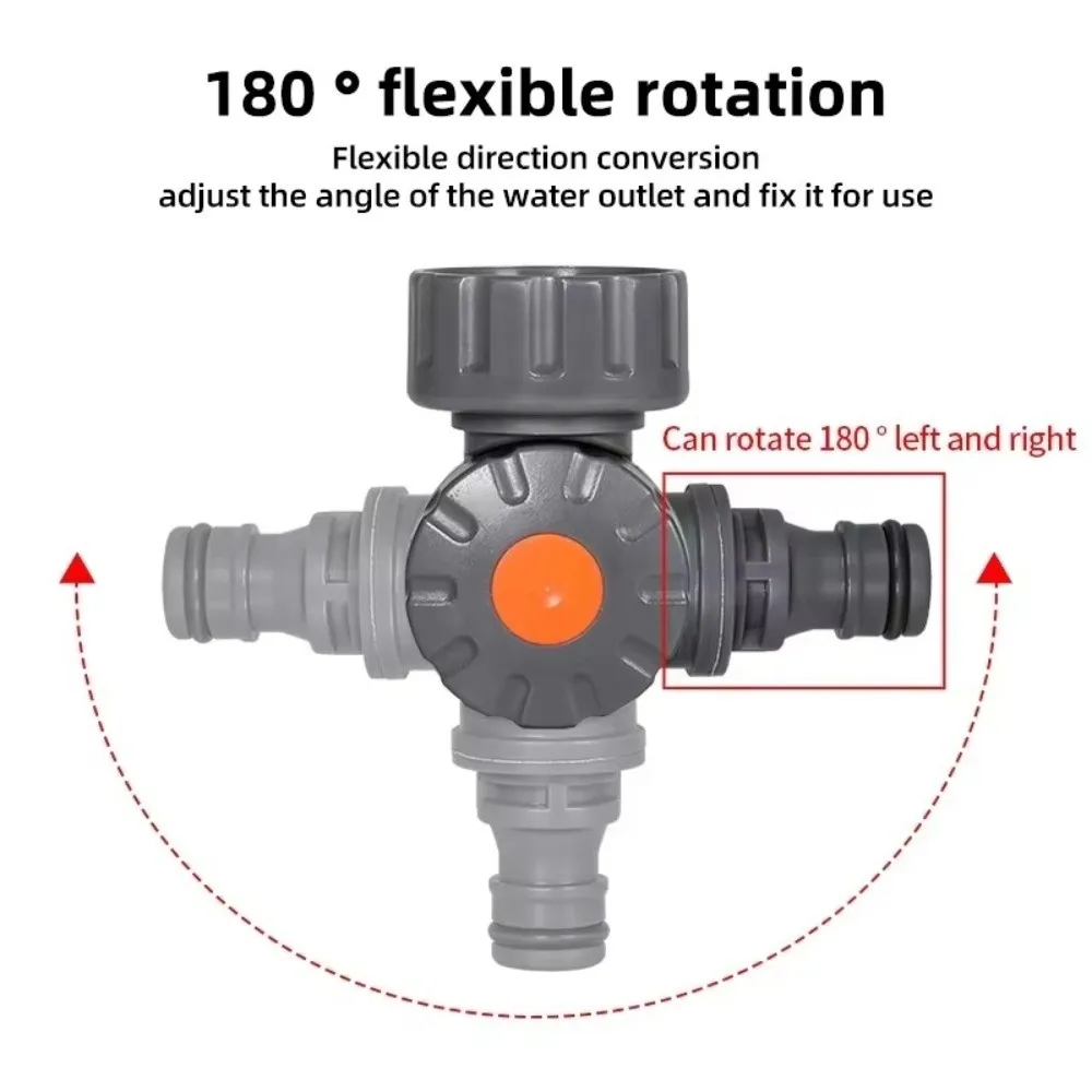 Irrigation One-Inch Water Pipe Quick Connector 180° Rotatable Quick Connect Faucet Adapter Rotating Ball Valve Home Plumbing