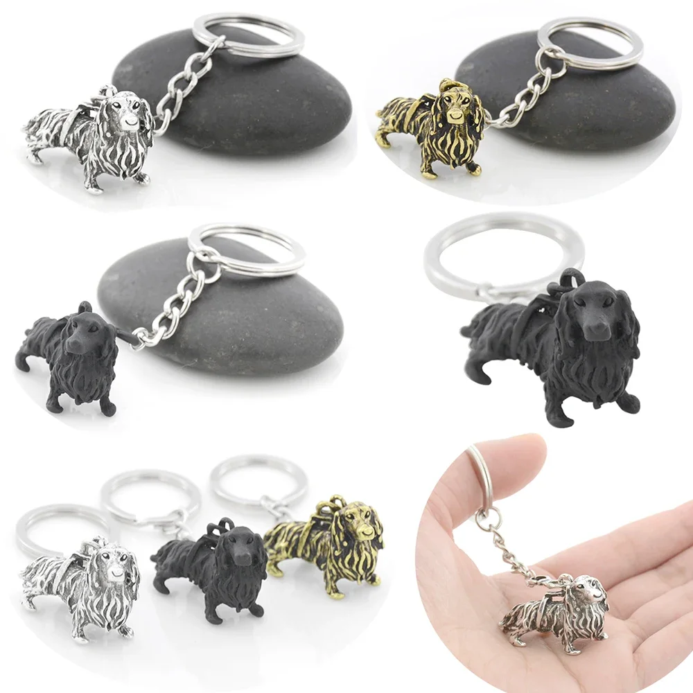 1 Piece 7 Style French Bulldog  Dachshund Schnauzer Pug English Bulldog Dog Cat Key Chains Keychains Keyrings Pet Jewellery