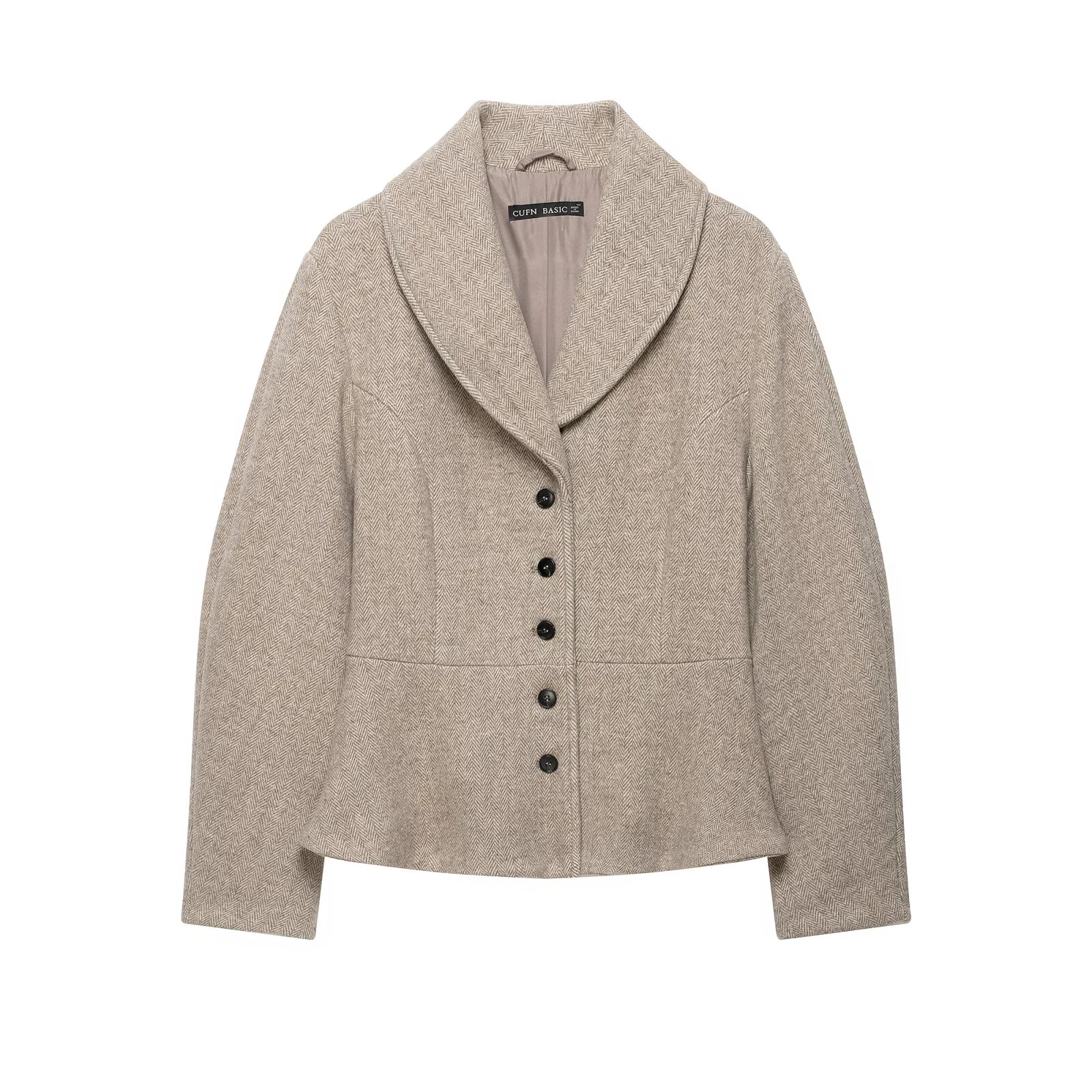 European and American style foreign trade women's clothing new fashion versatile long sleeved straight tube suit jacket