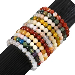 Moda de venda quente, pulseira natural simples 8mm, pulseira artesanal de contas high-end para mulheres