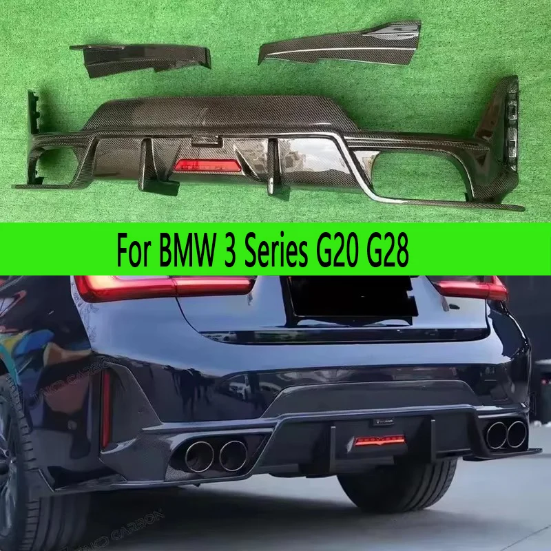 For BMW 3 Series 2023+ G20 G28 Carbon fiber Back lip rear bumper diffuser spoiler rear lip Shunt diffuser Auto parts body kit
