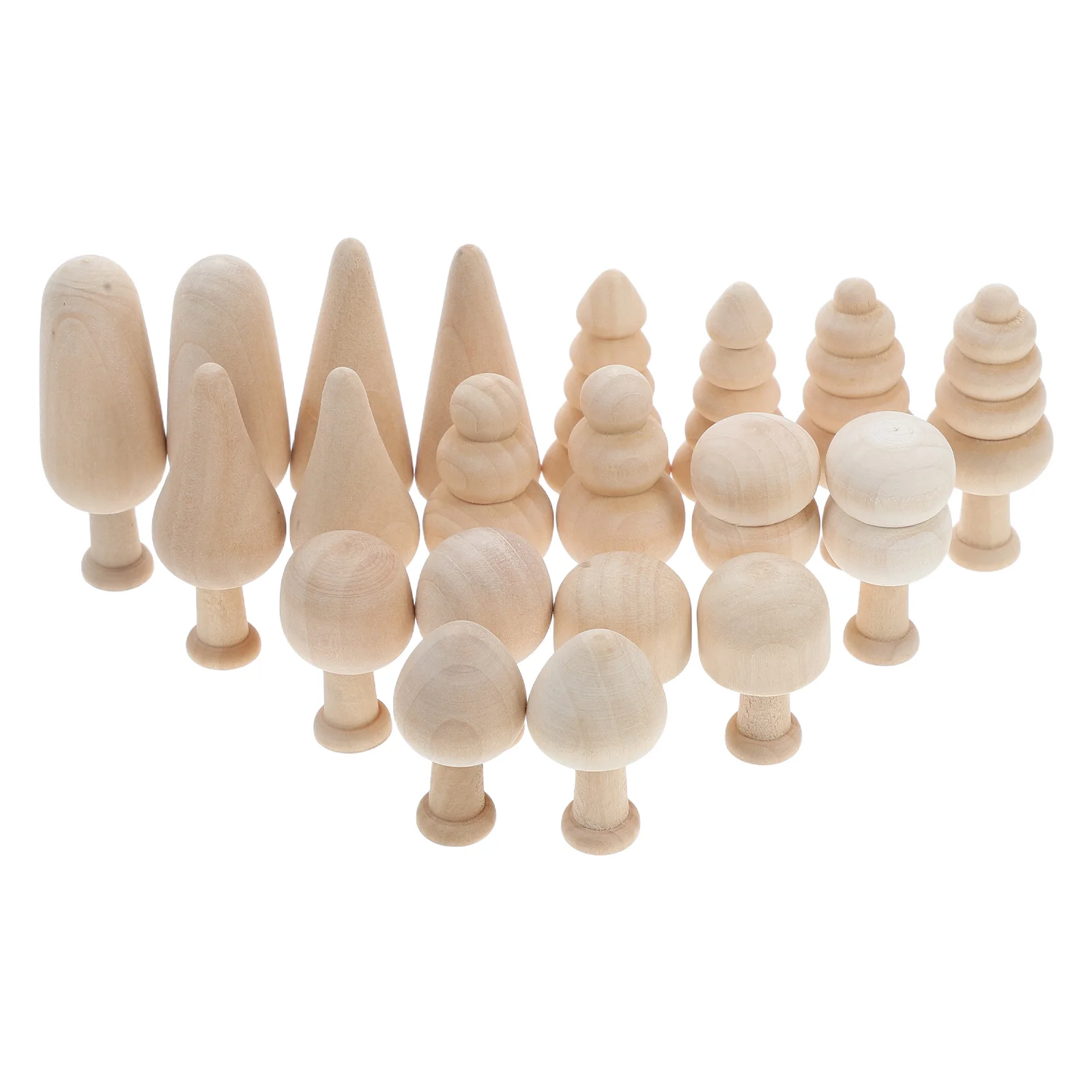 

20 Pcs Painted Wooden Toys Foldable Mini Trees Crafts Kids DIY Supplies Leaf Easter Decoration Baby Graffiti