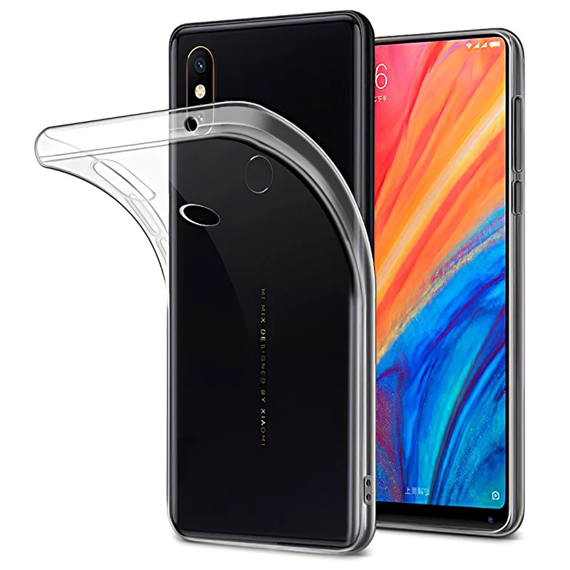 

Luxury Ultra Thin Transparent Silicone Phone Case for Xiaomi Mi Mix 2 2S Mix2 Mix2S Soft Clear TPU Shockproof Back Cover Housing