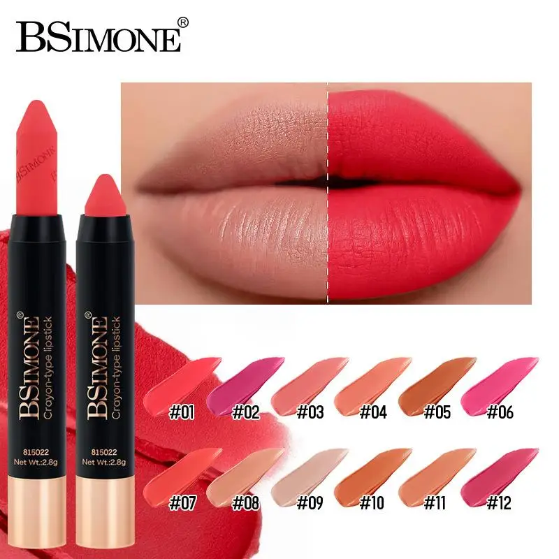 BSIMONE Matte Lipstick Multicolor Non Fading Long-Lasting Velvet Lipstick Waterproof Non Stick Cup Lip Gloss Makeup"