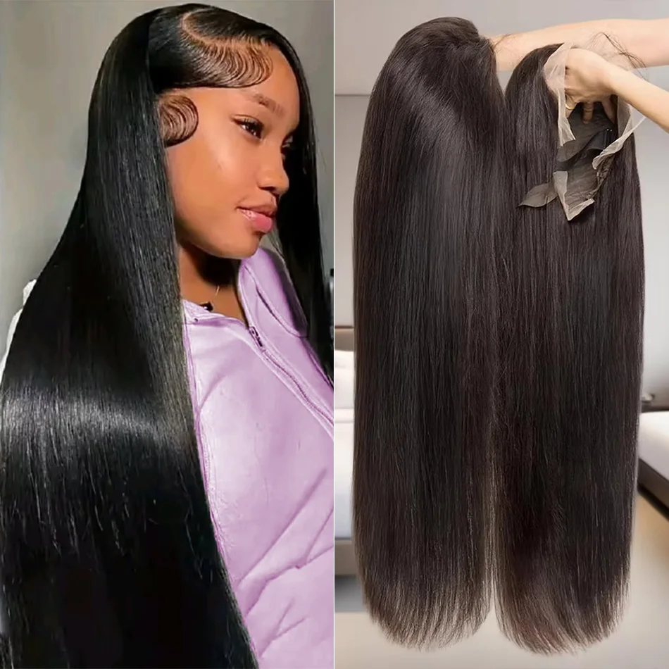 

40 Inch Straight Human Hair Wigs 13X6 Hd Lace Frontal Wig 100% Human Hair 220 Density For Women Pre Plucked Brazilian Hair Wigs